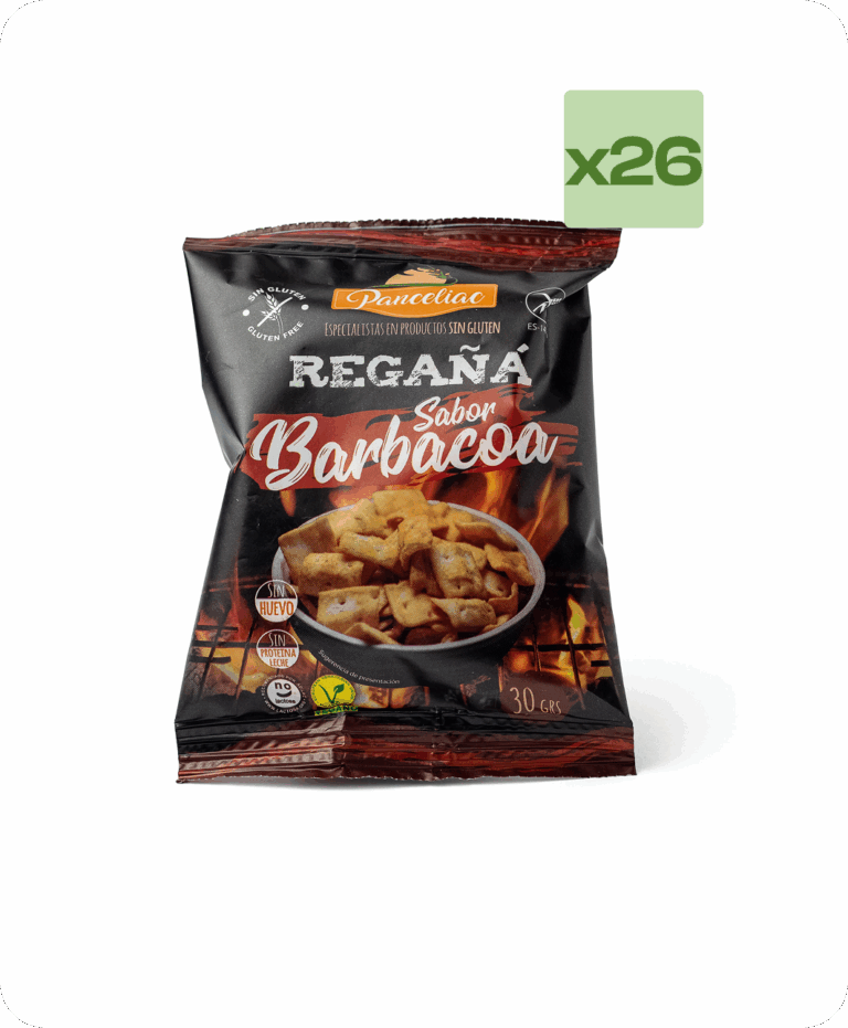 Regañá sabor BBQ sin gluten.<br> Caja 26uds x 30gr